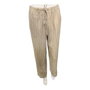 Land N Sea Tan Striped Linen Pants Size S